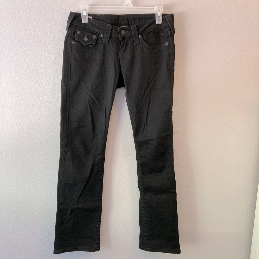 True Religion Black Low Rise “Billy” Straight Jeans 26